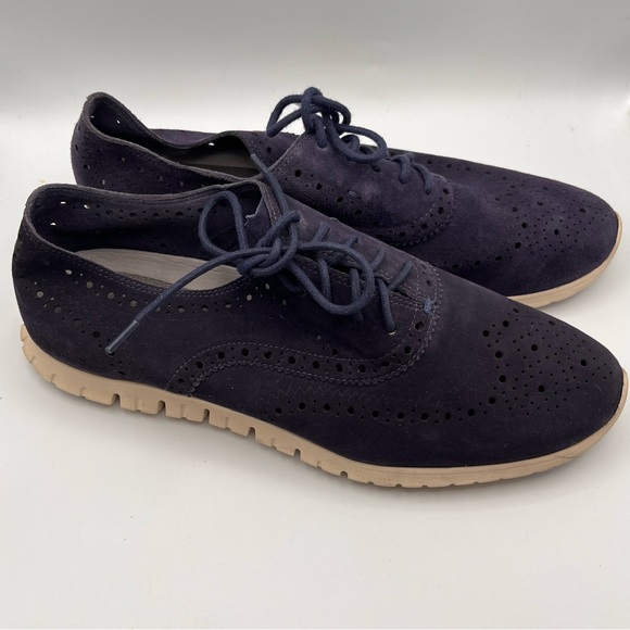 COLE HAAN ZERO GRANDE PEACOAT SUEDE OXFORD SNEAKERS - Picture 2 of 11